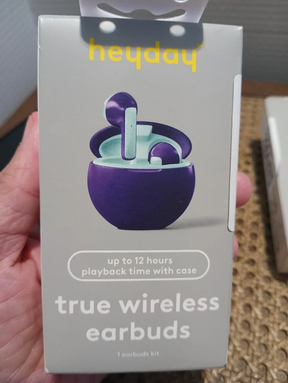 NIB heyday True Wireless Earbuds in Purple with Mint Accents